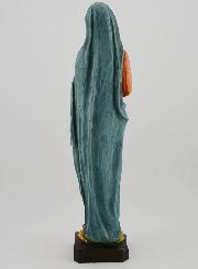 Statue Vierge Marie à l'Enfant Jésus Polychromée Peinte Main - 25 cm