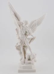 Statue Saint Michel Archange - Résine Blanche - 20 cm