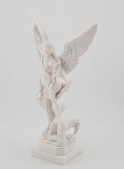 Statue Saint Michel Archange - Résine Blanche - 20 cm