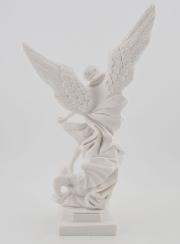 Statue Saint Michel Archange - Résine Blanche - 20 cm