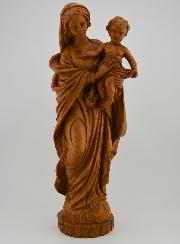 Statue Sainte Vierge Marie à l'Enfant Jésus - Ton Bois - 30 cm