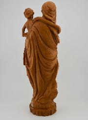 Statue Sainte Vierge Marie à l'Enfant Jésus - Ton Bois - 30 cm