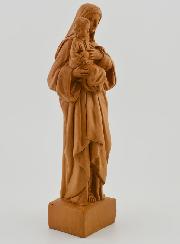 Statue Sainte Vierge Marie à l'Enfant Jésus - Ton Bois - 16 cm