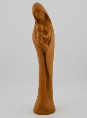 Statue Sainte Vierge Marie à l'Enfant Jésus - Ton Bois - 22 cm