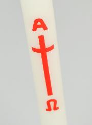 Bougie Cierge de Baptême - Alpha Oméga - 30 cm