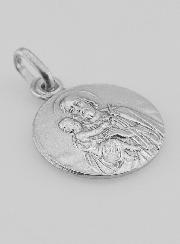 Médaille Saint Joseph à l'Enfant Jésus en Argent Massif - 19 mm