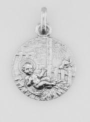 Médaille La Nativité de Jésus en Argent Massif - 17 mm