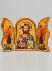 Icône Triptyque du Christ Pantocrator - 12 cm