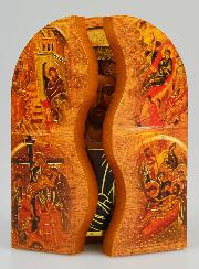 Icône Triptyque du Christ Pantocrator - 12 cm