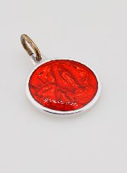 Médaille Notre Dame de Lourdes - Rouge 15 mm
