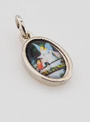 Médaille Ange Gardien Protecteur Argentée - 14 mm