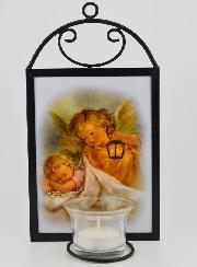 Icône Bougeoir Ange-Gardien Protecteur au Berceau - 18 cm