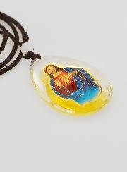 Médaille Goutte en Verre - Coeur Sacré de Jésus - sur Cordon