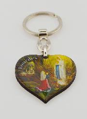 Porte-Clés Coeur de Notre Dame de Lourdes - 4 cm