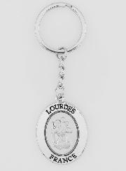 Porte-Clés de Notre Dame de Lourdes en Argent