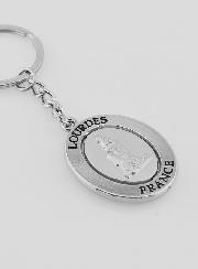 Porte-Clés de Notre Dame de Lourdes en Argent