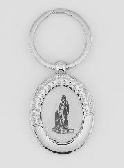 Porte-Clés de Notre Dame de Lourdes en Argent - 4 cm