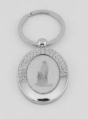 Porte-Clés de Notre Dame de Lourdes en Argent - 4 cm