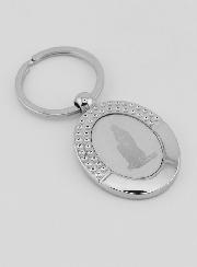 Porte-Clés de Notre Dame de Lourdes en Argent - 4 cm
