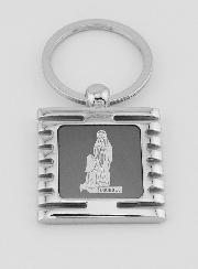Porte-Clés de Notre Dame de Lourdes Noir et Argent - 3.5 cm