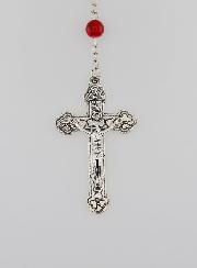 Chapelet de Lourdes en Nacre Rouge Grenat - 60 cm