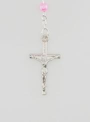 Chapelet de Lourdes en Perles de Nacre Rose avec Fermoir