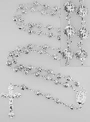 Chapelet en Perles d'Argent Ajouré - 65 cm