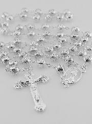 Chapelet en Perles d'Argent Ajouré - 65 cm