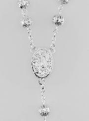 Chapelet en Perles d'Argent Ajouré - 65 cm