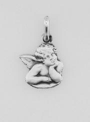 Médaille Ange Gardien Protecteur en Argent Massif - 12 mm