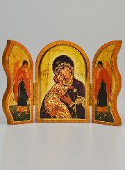 Icône Triptyque Vierge de Vladimir - 12 cm