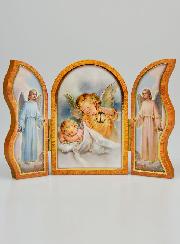 Icône Triptyque Ange-Gardien Protecteur - 12 cm