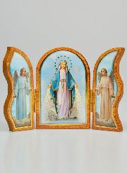 Icône Triptyque Vierge Miraculeuse - 12 cm