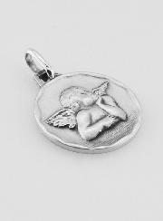 Médaille Ange-Gardien Protecteur en Argent Massif - 16 mm