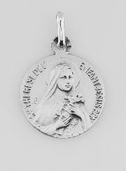Médaille de Sainte Thérèse en Argent Massif - 19 mm