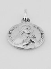 Médaille de Sainte Thérèse en Argent Massif - 19 mm