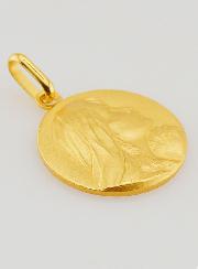 Médaille Vierge Marie en Prière - Plaqué Or - 18 mm