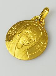 Médaille de la Sainte Vierge au Voile en Plaqué Or - 18 mm