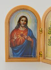 Icône Diptyque Sacré Coeur de Jésus + Prière de Bénédiction