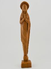 Statue Notre Dame de la Prière - Ton Bois - 24 cm
