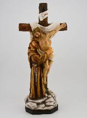 Statue de Saint François au Pied de la Croix - 30 cm