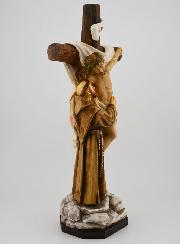 Statue de Saint François au Pied de la Croix - 30 cm