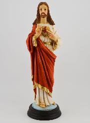 Statue Sacré Coeur de Jésus Peinte à la main - 25 cm
