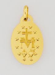 Médaille Miraculeuse en Plaqué Or avec Bords - 18 mm