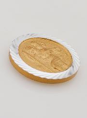 Plaque Auto Saint Christophe Argenté et Doré - 3.5 cm