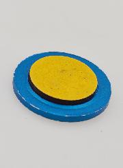 Plaque Auto de Saint Christophe Argenté et Liseré Bleu - 3.5 cm