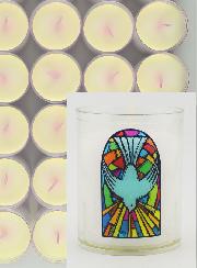 48 Bougies Veilleuses Colombe Saint Esprit de Paix