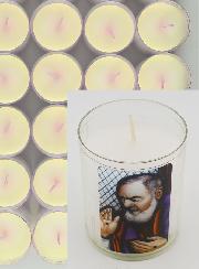 10 Bougies Veilleuses Saint Padre Pio de Pietrelcina