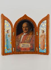 Icône Triptyque de Saint Jean XXIII en Bois