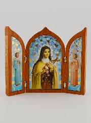 Icône Triptyque de Sainte Thérèse de Lisieux en Bois